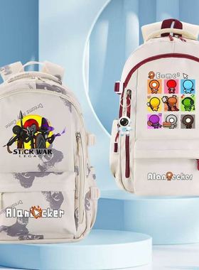 AlanBecker火柴人战争动漫周边书包男女初中小学生二次元双肩背包