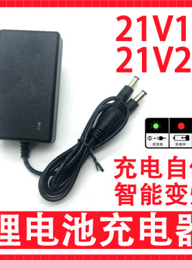 21V1A2A锂电池充电器 双头一拖二插口 洗车水枪电动扳手电钻电锤