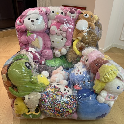 透明沙发套网红玩偶收纳神器懒人躺椅绑绳设计开口款DIY填充娃娃