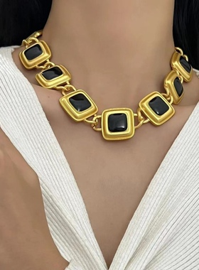 项链001古董项链耳环方形