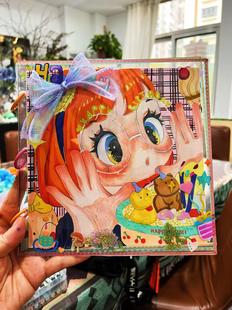 暑假特色咕卡相册透明亚克力活页手工diy手帐绘画画涂色涂鸦画册