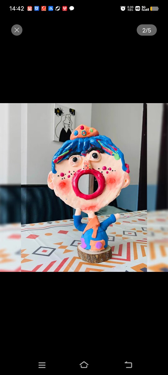 萌丑娃娃搞怪搞笑超轻粘土手工DIY制作小镜子丑萌立体创意摆件