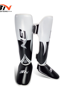 BN散打护腿泰拳自由搏击护腿板连脚背拳击格斗成人儿童脚套护具胫