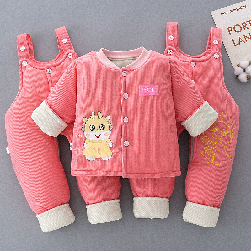 三件套0-2背带裤秋冬送礼棉衣