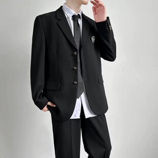 韩版学院成人礼男孩毕业照礼服高中生dk西装整套男生穿搭西服套装