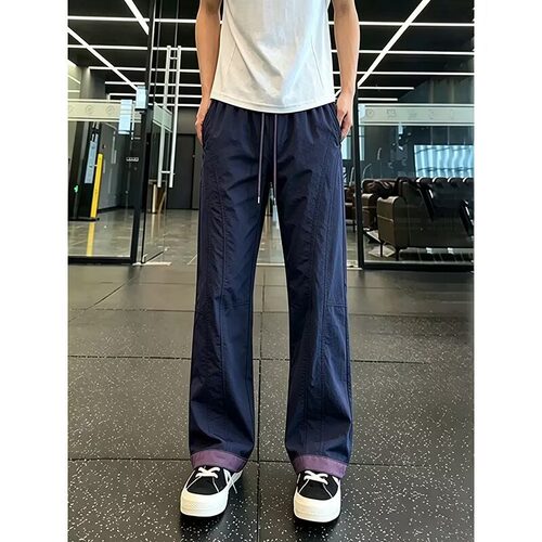 工装美式m65大口袋休闲裤日系cityboy蓝色直筒束脚长裤子男春痞帅