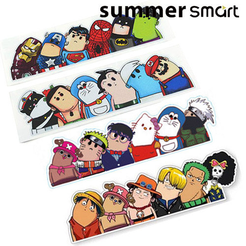 smart汽车歪脖子卡通装饰贴纸