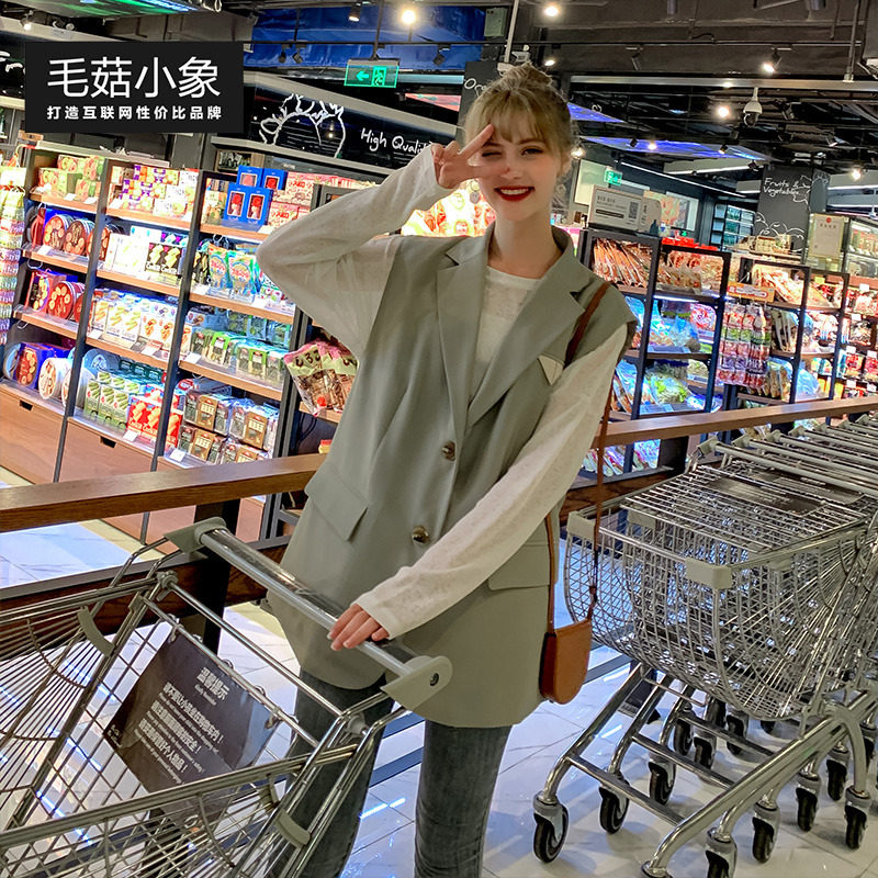 清仓价54元毛菇小象休闲马甲外套