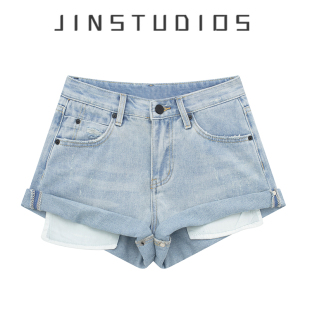 超短裤 显瘦显腿长百搭辣妹热裤 口袋卷边牛仔短裤 2025夏设计感个性
