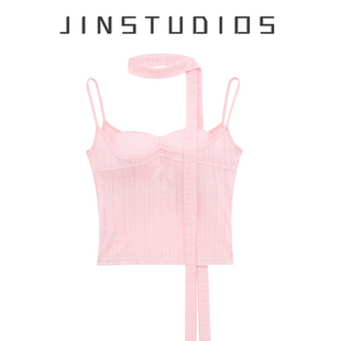 2025夏纯欲辣妹蝴蝶结领口系带项圈吊带背心百搭显瘦少女上衣打底