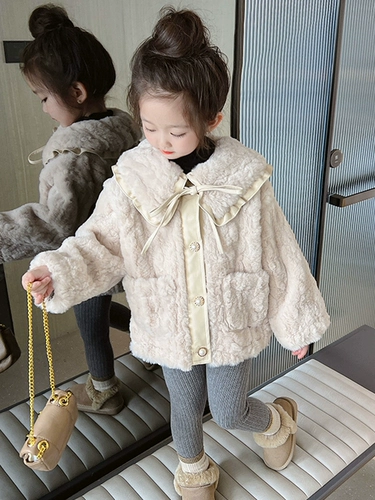 Демисезонная утепленная куртка для девочек, зимний детский свитер, пуховик, детская одежда, в западном стиле