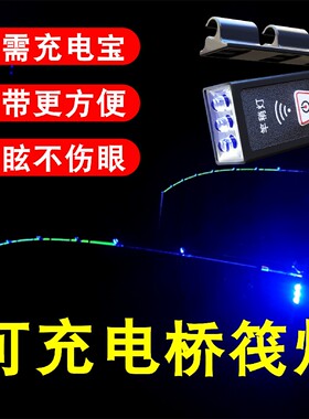 2021新款桥筏灯竿稍灯杆稍灯夜钓灯充电筏钓灯桥阀灯LED电池蓝光