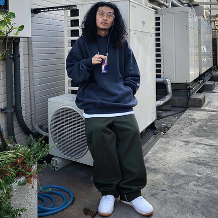 PROCLUB美式重磅卫衣嘻哈冬季加绒加厚宽松休闲纯色连帽套头帽衫