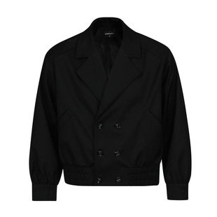 双牛角排扣夹克外套短宽boxy设计感西服 枪驳领 The wave