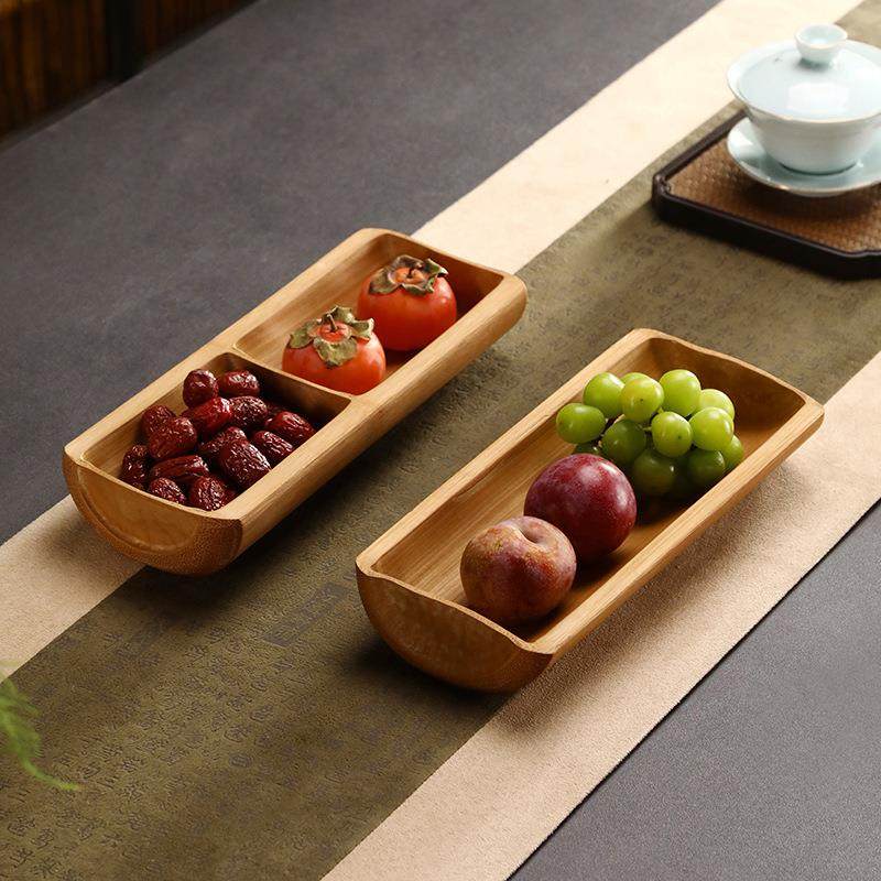 竹制点心盘水果盘子糖果盘竹制茶点盘中式禅意复古零食篮桌面收纳,特色手工艺,竹编/竹雕,淘宝优惠券,粉丝福利购,淘宝优惠卷