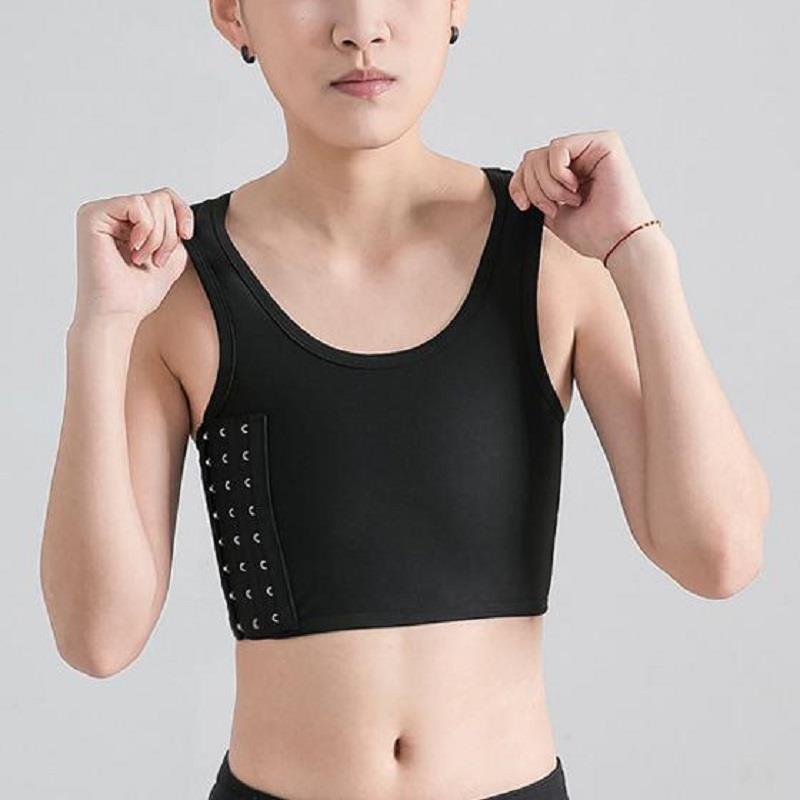 Women Breathable Chest Breast Binder Side Buckle Short Vest
