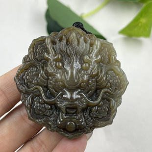 新疆和田玉糖玉且末十二生肖龙行天下牌子瑞幸圆牌挂件玉坠包邮51