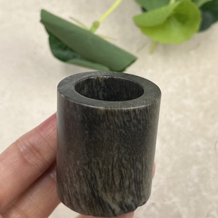 包邮 戒指圈口23戒圈指环 新疆和田玉糖草花意境树木扳指边角料