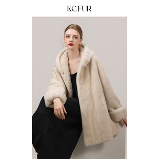 年轻挽袖 KC皮草 时尚 皇冠级中长款 水貂外套女 双十一限时85折