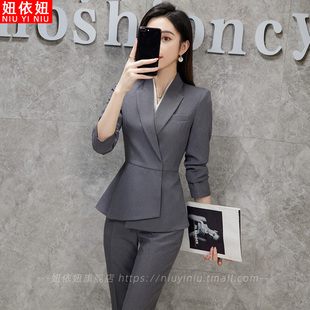高端职业装套装女时尚气质酒店工作服秋冬小个子正装西服外套工装