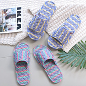 男女室内软底静音家居家用夏季 北欧布底拖鞋 无声木地板专用拖鞋 天