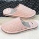居家室内地板棉拖鞋 女包头加厚三层布艺布底布拖鞋 静音防滑无声冬