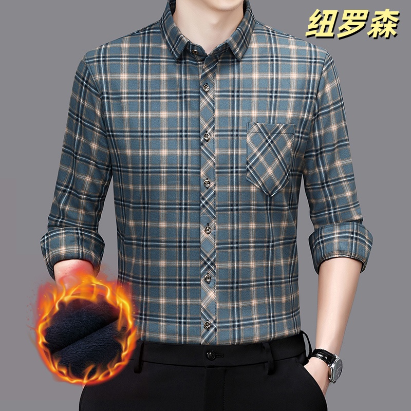 宽松休闲风秋冬季口袋厚款衬衫