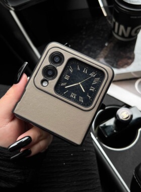 适用于华为novaflip手机壳新款素皮novaflips折叠屏保护套高级感简约纯色可爱白huawei小折叠超薄全包磨砂硬