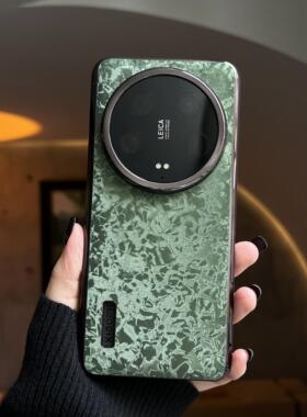 皮壳壳【原创设计不易撞款】适用于小米14Ultra手机壳新款Xiaomi14Ultra保护套超薄全包防摔外壳高级绿简约女