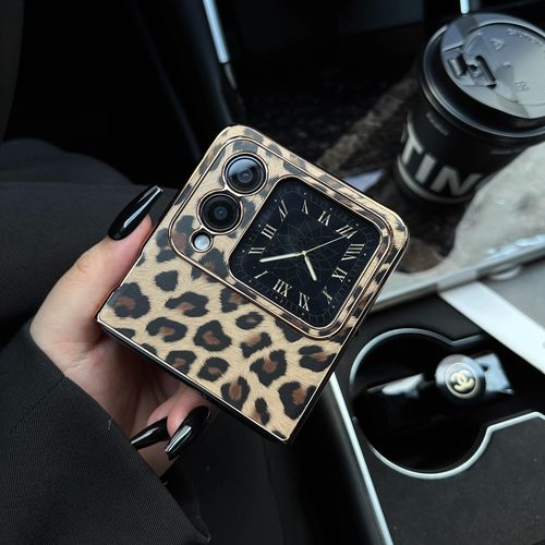 华为novaflip新款豹纹折叠手机壳