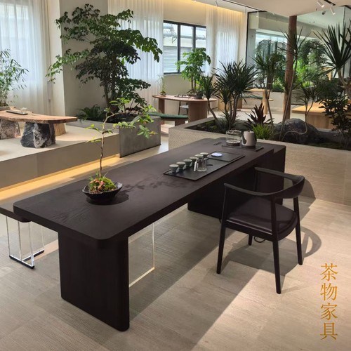 轻奢高级简约茶桌白蜡木实木茶台