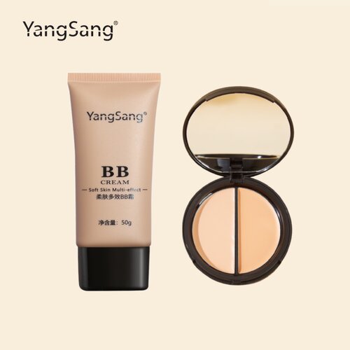 YangSang遮瑕裸妆套装BB霜双色遮瑕膏遮盖疤痕雀斑痘印纹身黑眼圈