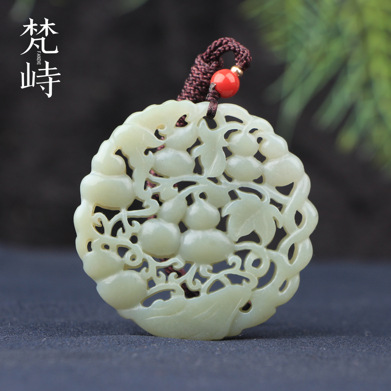 梵峙和田玉且末藍車掛玉佩