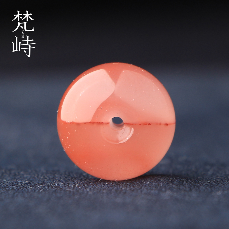 梵峙18.1南红玛瑙平安扣粉色挂件