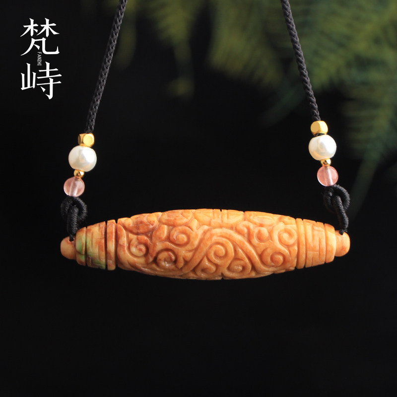 梵峙翡翠勒子挂件吊坠黄加绿黄翡翠糯种缅甸A货送证书