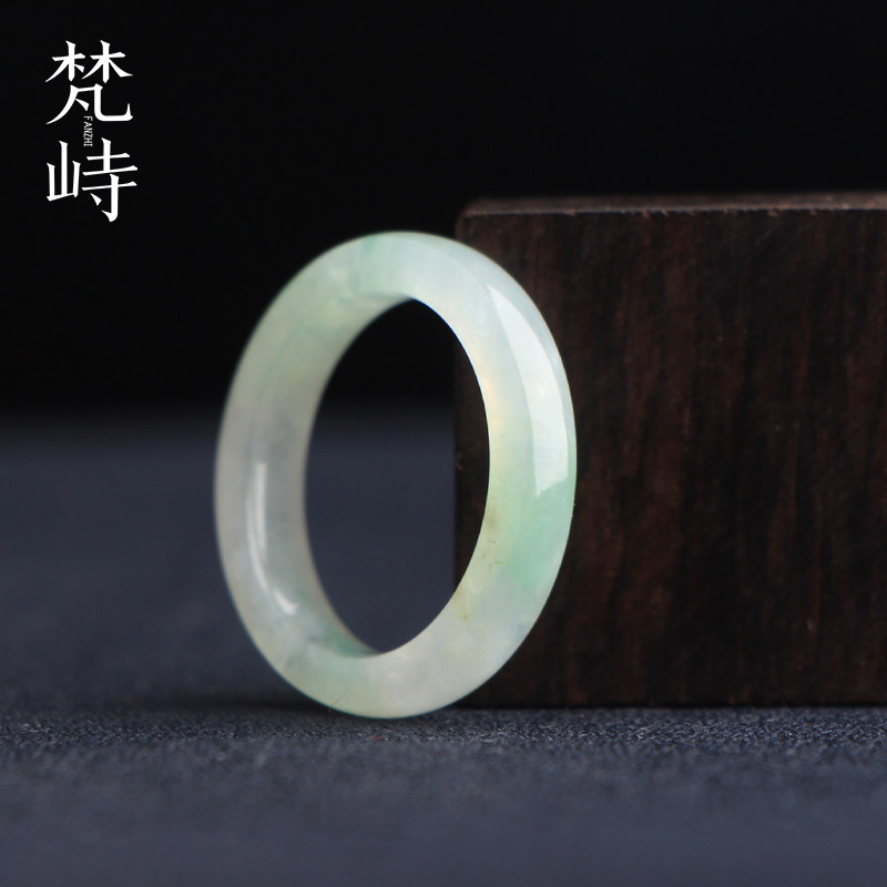 梵峙18.1翡翠直切细条晴水色戒指冰指环大圈口缅甸A货送证书,珠宝/钻石/翡翠,戒指/指环,淘宝优惠券,粉丝福利购,淘宝优惠卷