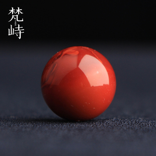 梵峙14.5南红玛瑙火焰纹圆珠单珠散珠多宝珠川料原矿送证书