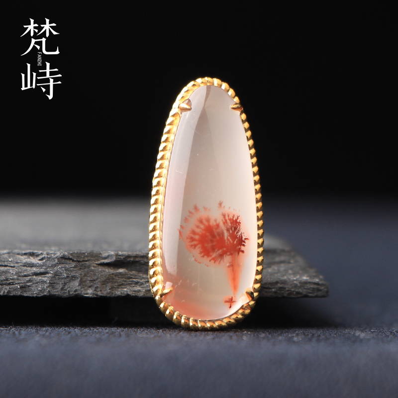 梵峙南红玛瑙925银吊坠手牌