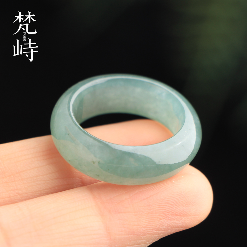 梵峙19.4翡翠戒指指环大圈冰蓝水