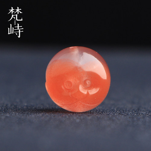 梵峙14.5南红玛瑙生肖猴单珠散珠多宝珠冰飘川料原矿送证书