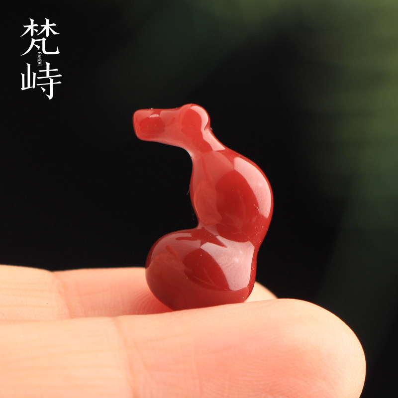 梵峙南红玛瑙小葫芦挂件玫红色