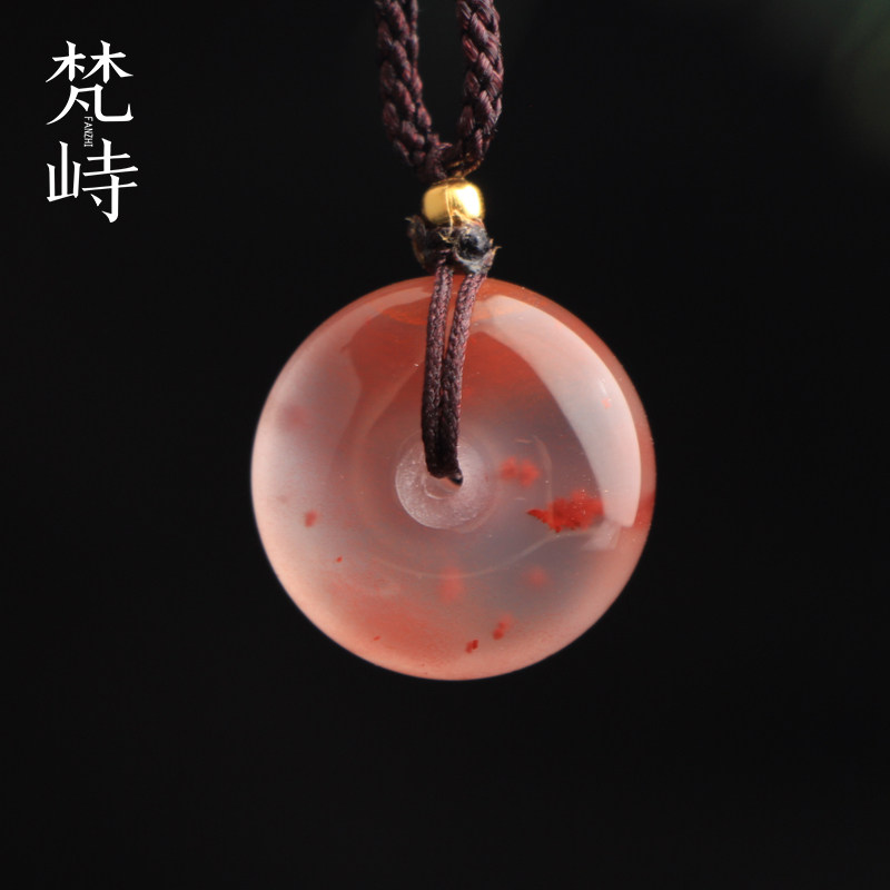 梵峙20南红玛瑙平安扣冰飘花