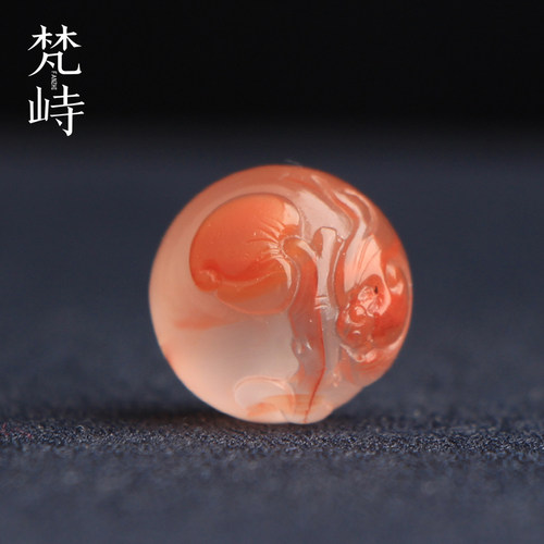 梵峙15南红玛瑙仙桃蝙蝠冰飘花