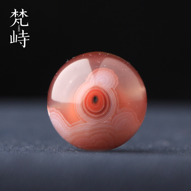 梵峙19.9南红玛瑙天眼缠丝多宝珠单珠锁骨珠圆珠川料原矿送证书