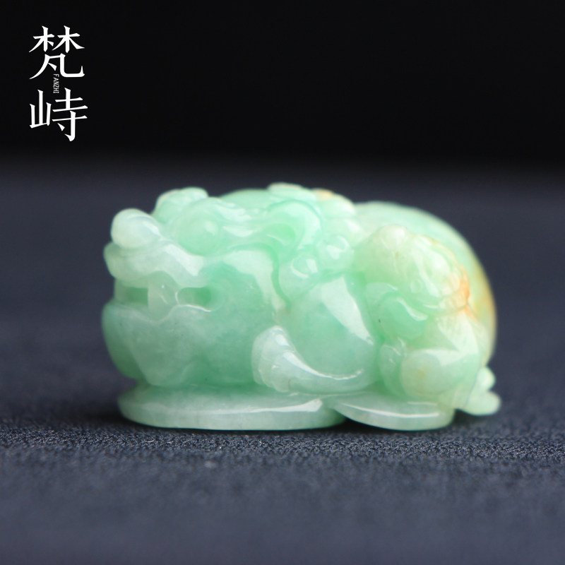 梵峙翡翠貔貅挂件果绿色A货送证