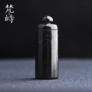 梵峙和田玉墨玉鼻烟壶器皿小摆件把玩件新疆青花山料送证书