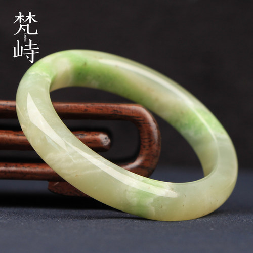 梵峙手镯美人镯和田玉翠青玉