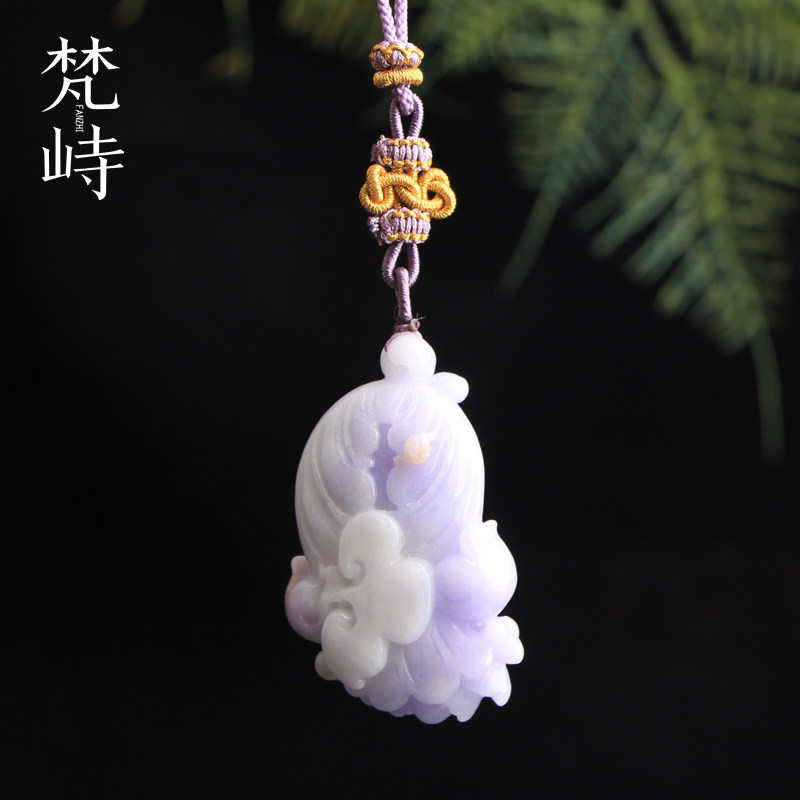 梵峙翡翠白菜手机链紫罗兰新中式