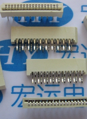 FFC/FPC连接器 液晶排线插座立式直插双排错位12P16P18P间距1.0mm