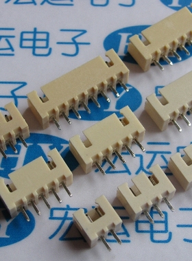 XH2.54接插件 TJC3连接器 2.54mm直针座 XH2.54耐高温 米色直针
